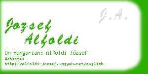 jozsef alfoldi business card